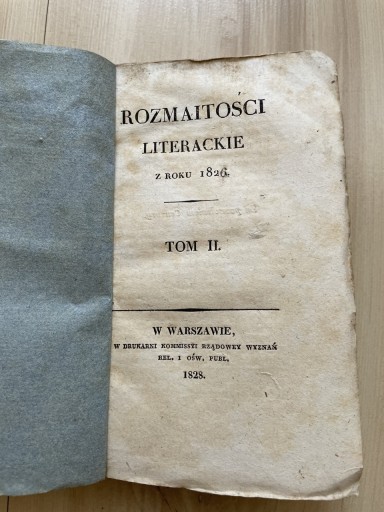 Zdjęcie oferty: Rozmaitości literackie tom II 1828