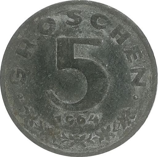 Zdjęcie oferty: Austria 5 groschen 1964, KM#2875