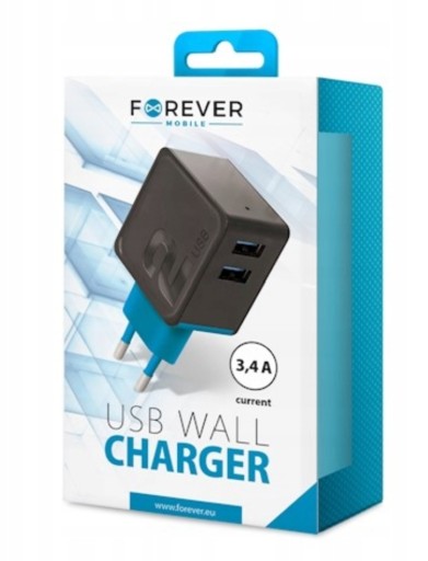 Zdjęcie oferty: Forever ładowarka sieciowa TC-04 2xUSB 3,4A czarna