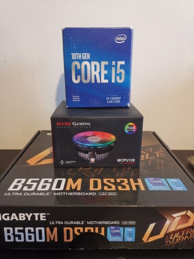 Zdjęcie oferty: Intel i5-10400F + Gigabyte B560M DS3H + cooler RGB