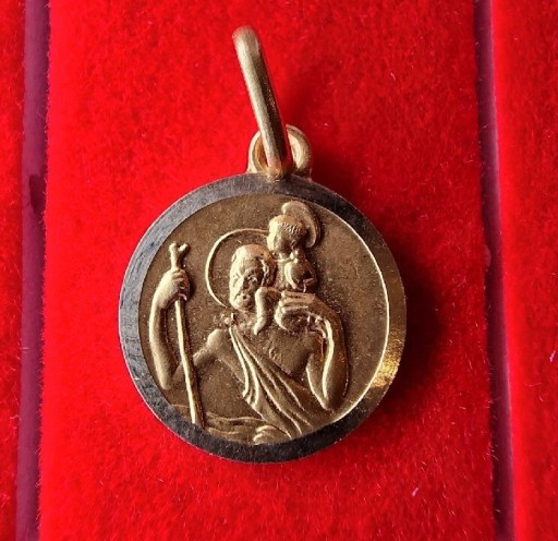 Zdjęcie oferty: Medalik Św. Krzysztof z dzieciatkiem P. 585 złoto