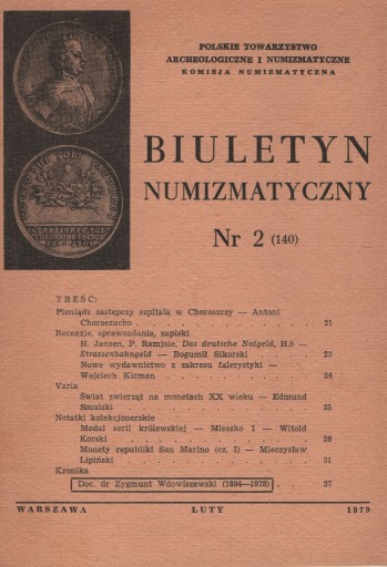 Zdjęcie oferty: Biuletyn Numizmatyczny 140/1979