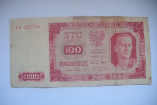 Zdjęcie oferty: Polska Banknot PRL 100 zł.1948 r. seria ES