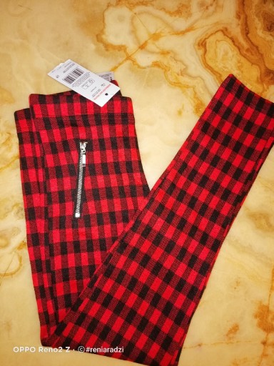 Zdjęcie oferty:  Legginsy, jegginsy, dziewczynka, r.128, kratka