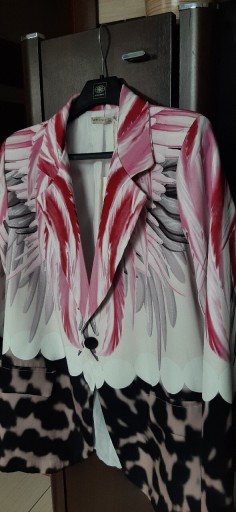 Zdjęcie oferty: Żakiet marynarka Skrzydła fuksja panterka print S M 