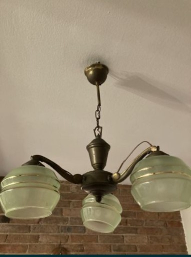 Zdjęcie oferty: Żyrandol art déco z lat 30. – mosiądz, Niemcy, oryginał
