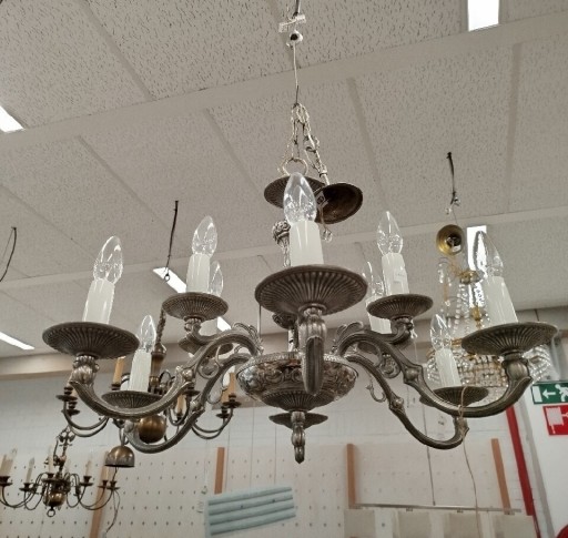 Zdjęcie oferty: Żyrandol dwupoziomowy srebrny metalowy stylowy