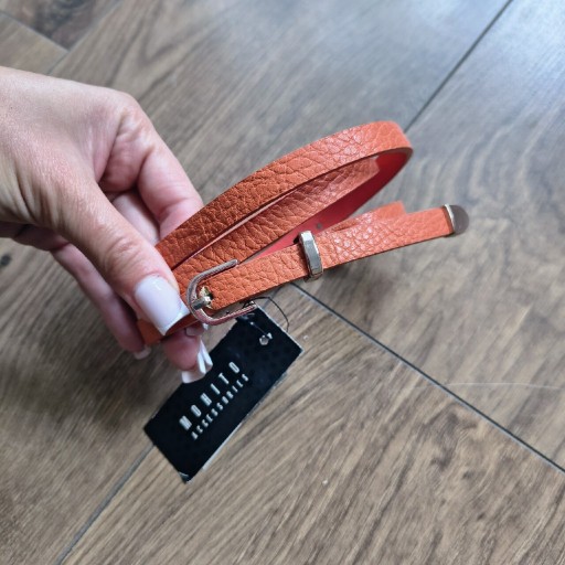 Zdjęcie oferty: Pomarańczowy pasek złota klamra mohito 