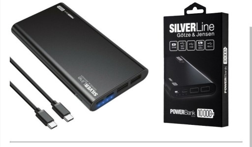 Zdjęcie oferty: Powerbank GÖTZE&JENSEN Silver Line 10000mAh USB-C