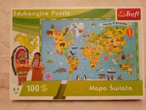 Zdjęcie oferty: Puzzle edukacyjne Mapa Świata 100 elementów Trefl