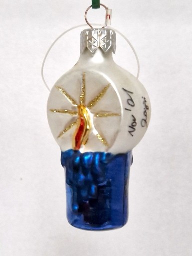 Zdjęcie oferty: Świeczka niebieska - szklana bombka kolekcjonerska