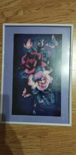 Zdjęcie oferty: Obraz róża i motyle haft diamentowy