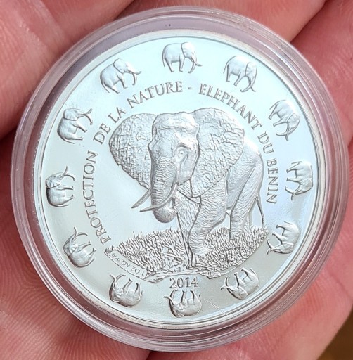 Zdjęcie oferty: Srebrna moneta Ochrona Przyrody Słonie 2014, 1oz