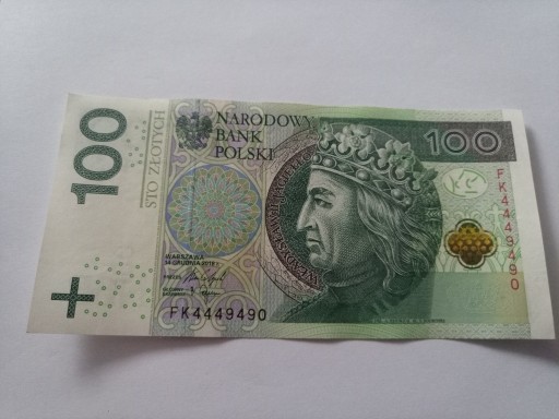 Zdjęcie oferty: Banknot 100 zł bardzo ciekawe numery