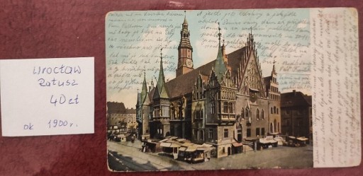 Zdjęcie oferty: Widokówka Wrocław Ratusz 1900r.