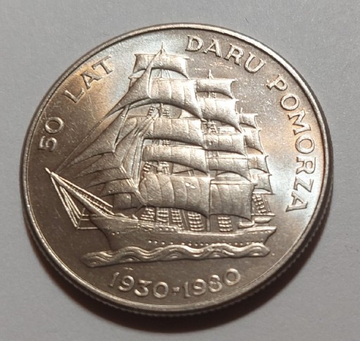 Zdjęcie oferty: 20 złotych 1980 - 50 lat Daru Pomorza