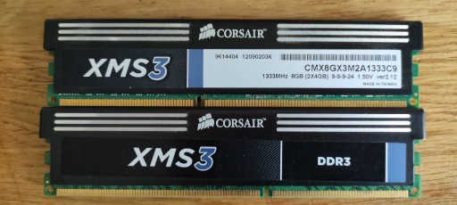 Zdjęcie oferty: PAMIĘĆ RAM CORSAIR XMS3 DDR3 8GB (2x4GB) 1333MHZ
