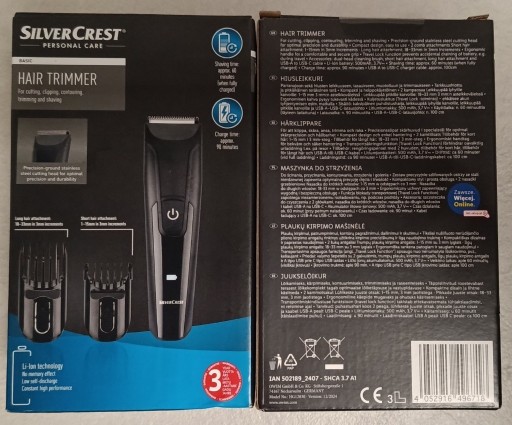 Zdjęcie oferty: SILVERCREST SHCA 3,7 A1, TRYMER DO WŁOSÓW I BRODY AKUMULATOROWY