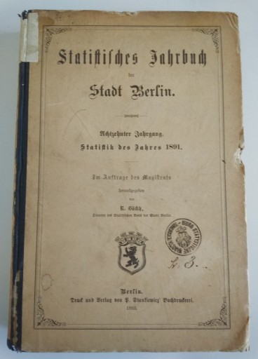 Zdjęcie oferty: Statistisches Jahrbuch der Stadt Berlin 1891
