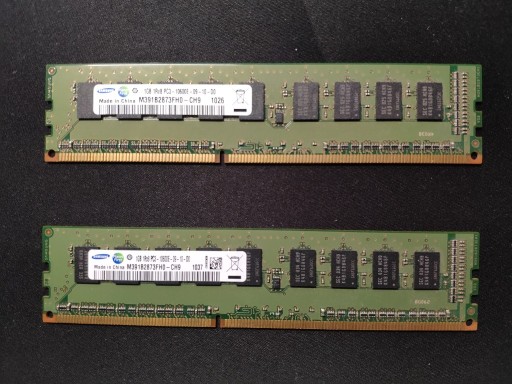 Zdjęcie oferty: Pamięć RAM 2x 1GB SAMSUNG DDR3 DIMM PC3-10600E