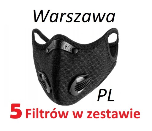 Zdjęcie oferty: Maska Antysmogowa Premium sportowa 5x FILTR PM2.5