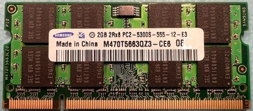 Zdjęcie oferty: Pamięć DDR2 2GB SAMSUNG 2Rx8 PC2-5300S-555-12-E3