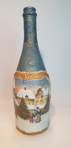 Zdjęcie oferty: Świąteczna butelka decoupage ręcznie wykonana