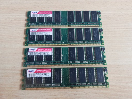 Zdjęcie oferty: Pamięć RAM DDR PC-3200U 400MHz 2GB (4x512MB) ADATA