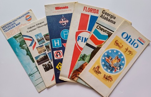 Zdjęcie oferty: Map of Illinois, Ohio, Florida, Alabama... 1970s 