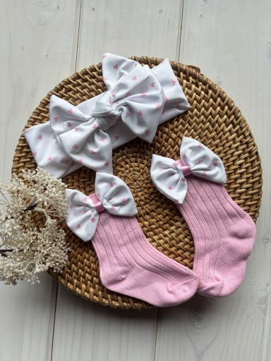 Zdjęcie oferty: Skarpetki z opaską szeroką kokarda dla niemowlaka niemowlęce 6-12