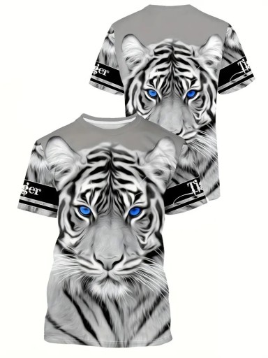 Zdjęcie oferty: T - Shirt Męski Koszulka 3D Nadruk Tygrys roz. XL.