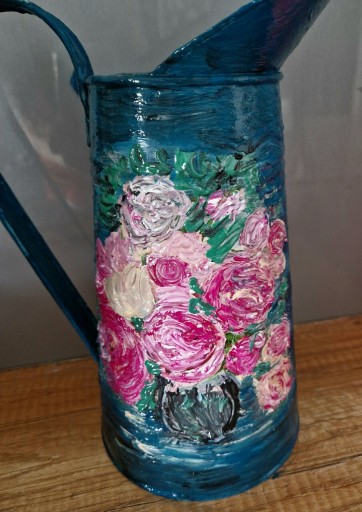 Zdjęcie oferty: Dzbanek konewka wazon róże 2l ręczna praca 