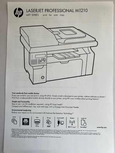 Zdjęcie oferty: wielofunkcyjna drukark HP LaserJetPro M1217nfw MFP