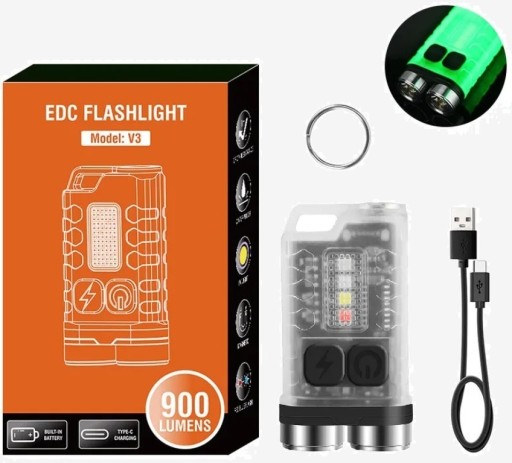 Zdjęcie oferty: Kompaktowa Latarka z USB-C i Światłem UV - EDC V3