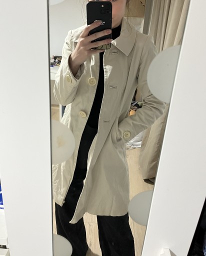 Zdjęcie oferty: Elegancki kremowy płaszcz trencz H&m