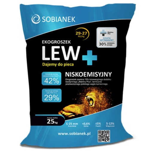 Zdjęcie oferty: Ekogroszek Lew Plus 29-27 MJ/kg 1000kg Groszek 