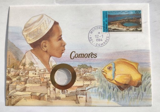 Zdjęcie oferty: COMORES WYSPY 1984 znaczek + koperta