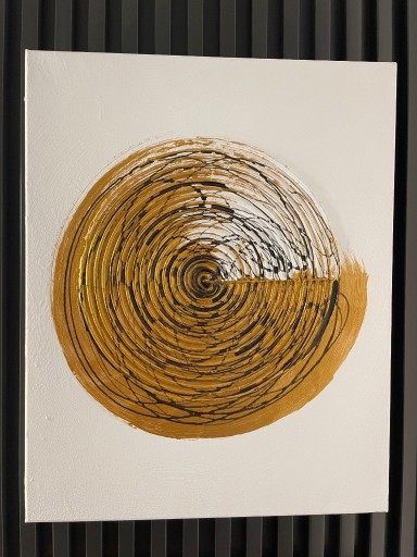 Zdjęcie oferty: Obraz abstrakcja złote koło