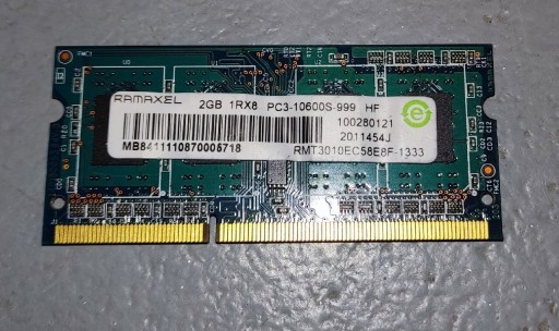 Zdjęcie oferty: 2GB RAM DDR3 SODIMM PC3-10600