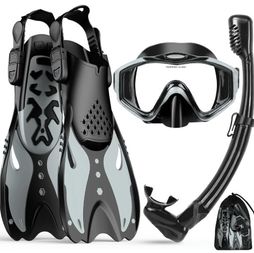 Zdjęcie oferty: Zestaw do nurkowania snorkelingu YOUKUKE 3W1 szary L/XL 