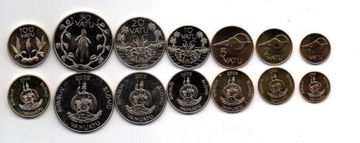 Zdjęcie oferty: Vanuatu - set 7 coins 1 2 5 10 20 50 100 Vatu 2002