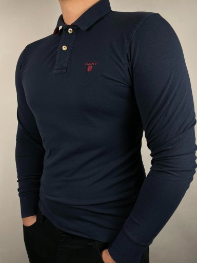 Zdjęcie oferty: Longsleeve Polo Gant S slim fit granatowy