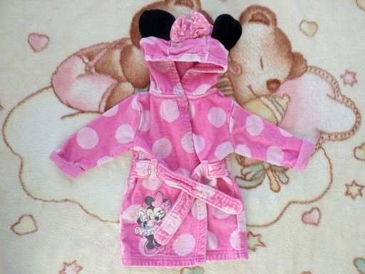 Zdjęcie oferty: Szlafrok z kapturem uszami Myszka Minnie Disney 74