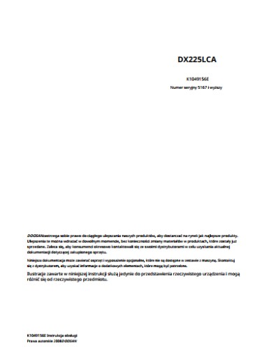 Zdjęcie oferty: Instrukcja Napraw Doosan DX 225 LCA  PL