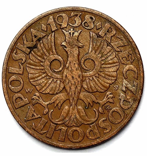 Zdjęcie oferty: Moneta obiegowa II RP 5gr 1938r