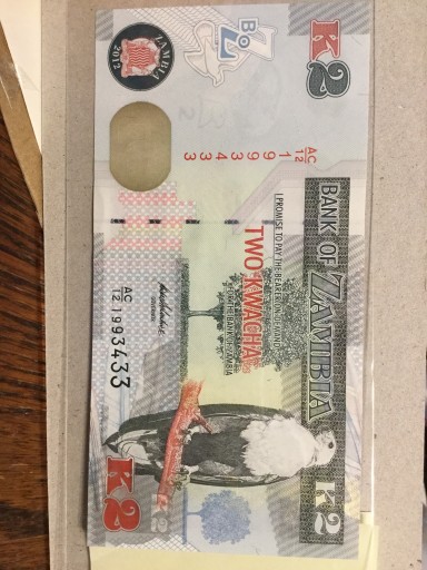 Zdjęcie oferty: Zambia banknot 2 KWA 