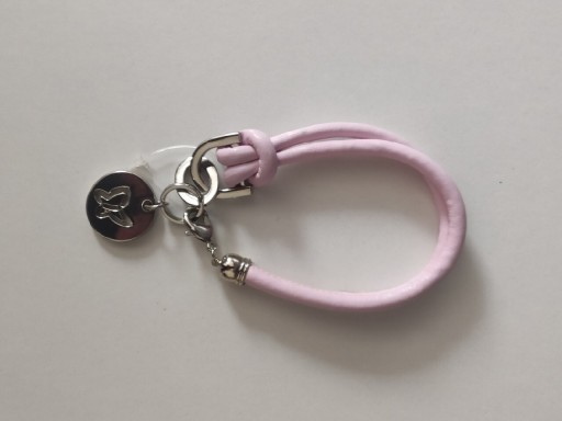 Zdjęcie oferty: Różowa bransoletka skórzana z metalem nikiel free