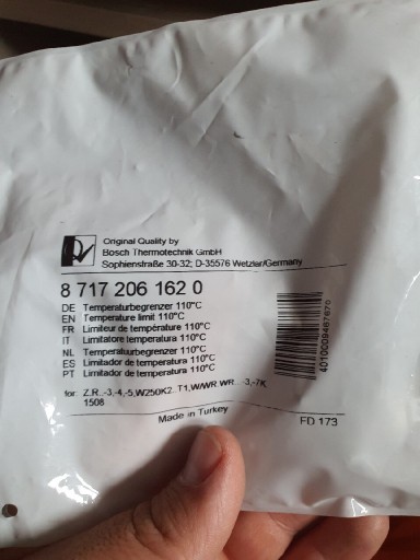 Zdjęcie oferty: Ogranicznik temperatury 87172061620