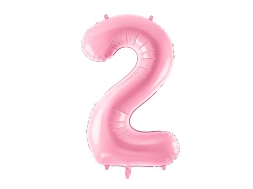 Zdjęcie oferty: Balon foliowy cyfra "2" różowy, pastelowy 86 cm
