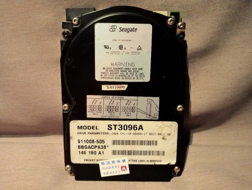 Zdjęcie oferty: Dysk twardy Seagate ST3096A 89 MB IDE / ATA Retro